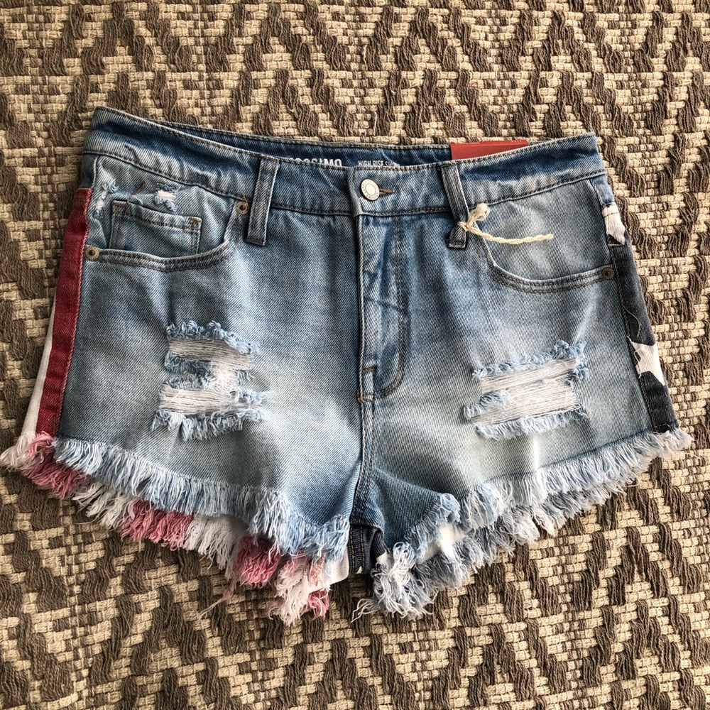 Mossimo Supply Co. American flag high rise shorts